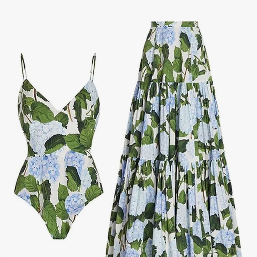 Women’s one piece swimsuit with beach cover up new